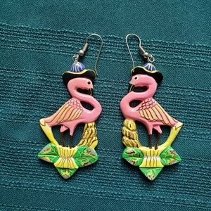 Fun flamingo earrings